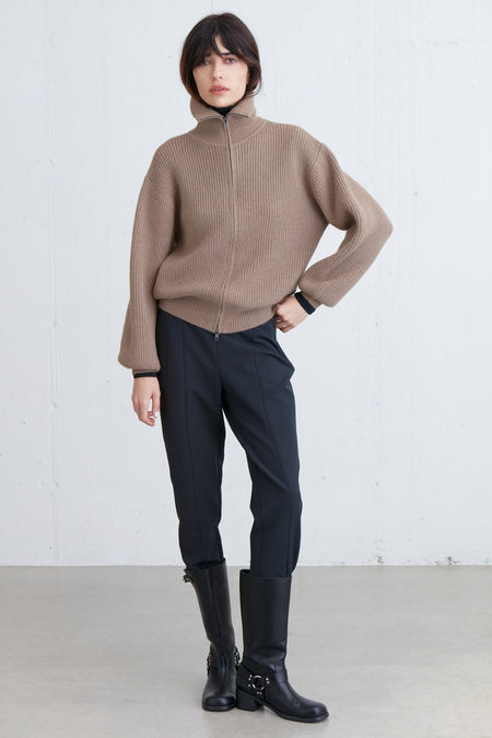 High Neckline Zip Up Sweater | OAK + FORT